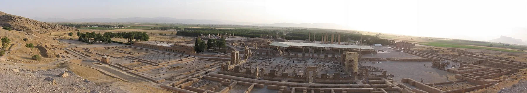 Panoramic view of the ancient stone ruins at Persepolis